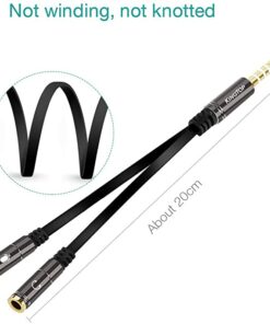 KINGTOP Câble Adaptateur Audio 3,5mm Mâle vers Double Sorties Jack 3,5mm Femelle Répartiteur Audio et Micro (X0016OUQIN)