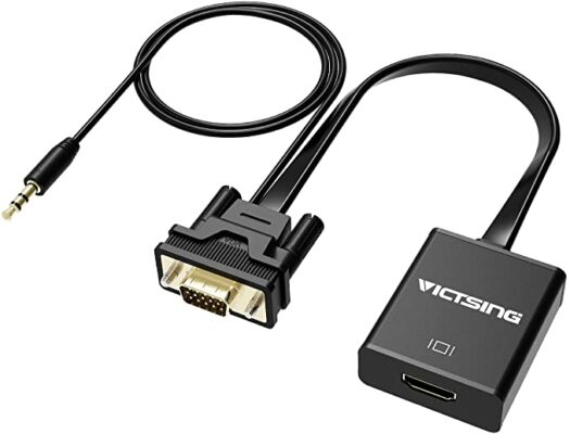 VicTsing Câble adaptateur HDMI vers VGA avec audio pour TV, Google Chromecast, dongle HDMI Wi-Fi (VTCLO48AB) – Image 3